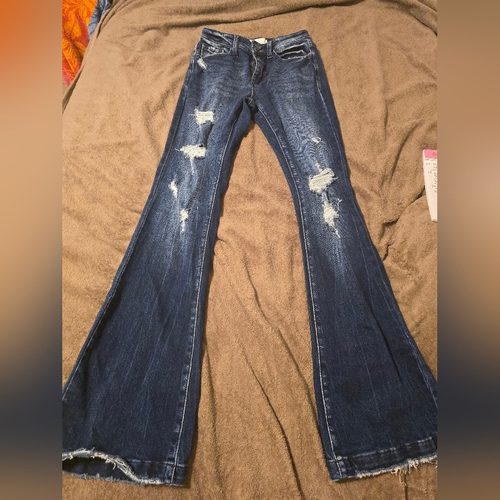 Distressed Blue Jeans